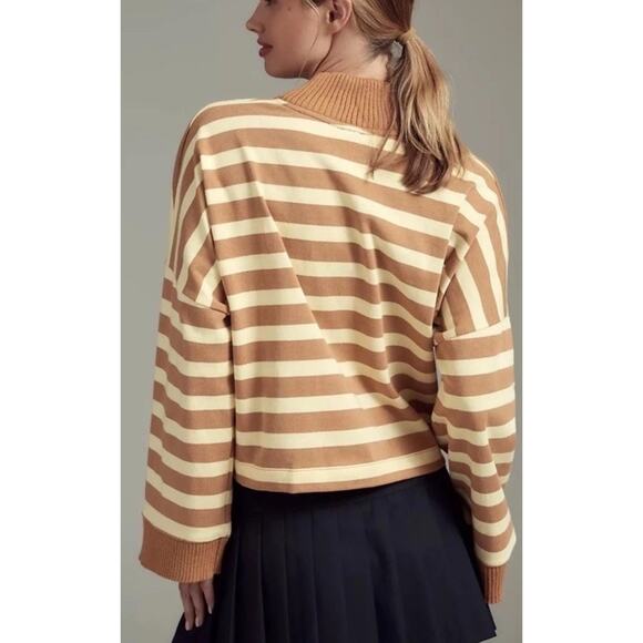 Maeve Anthropologie Striped Boxy Oversized V Neck Women’s Top Size XL - Picture 6 of 11